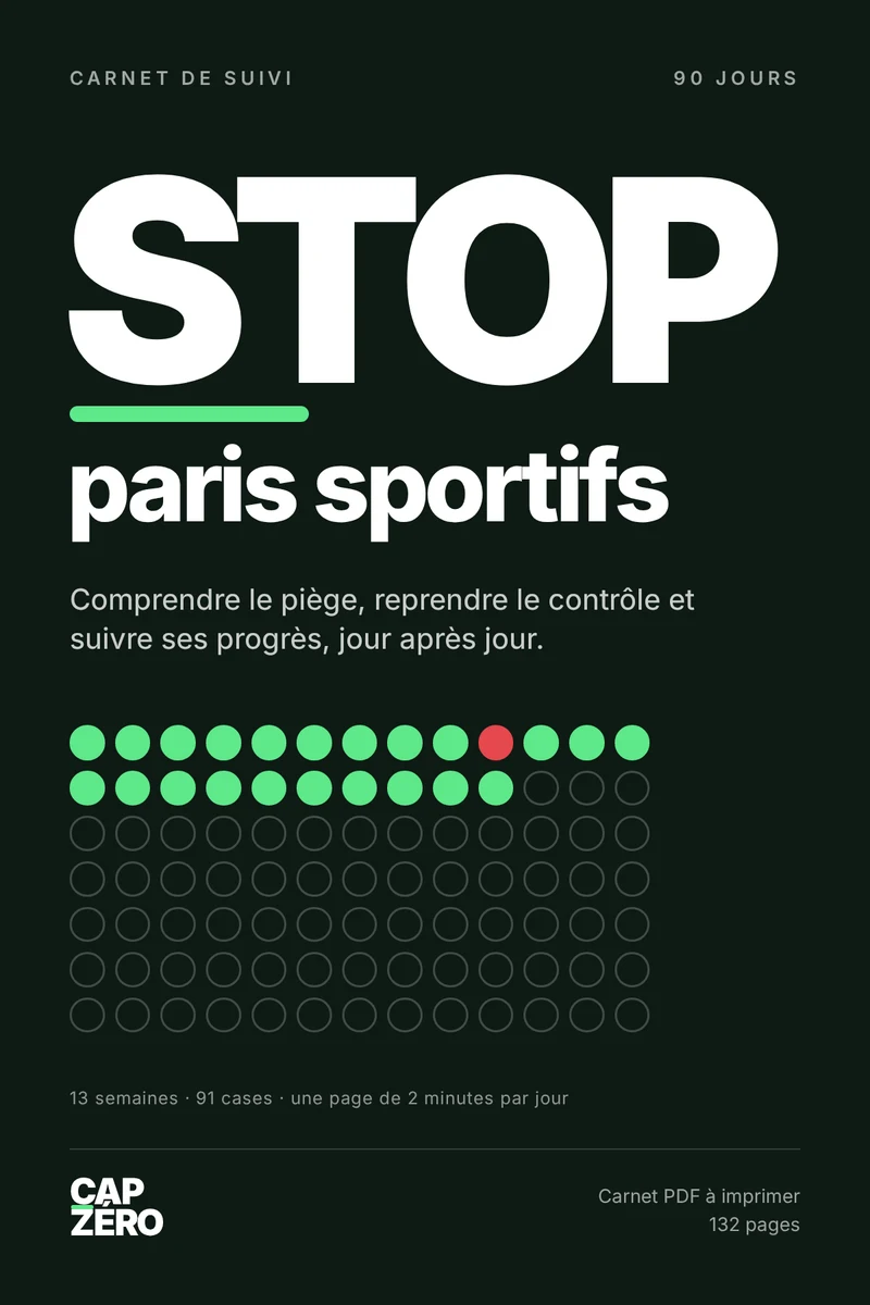 Couverture Stop paris sportifs : carnet de suivi 90 jours