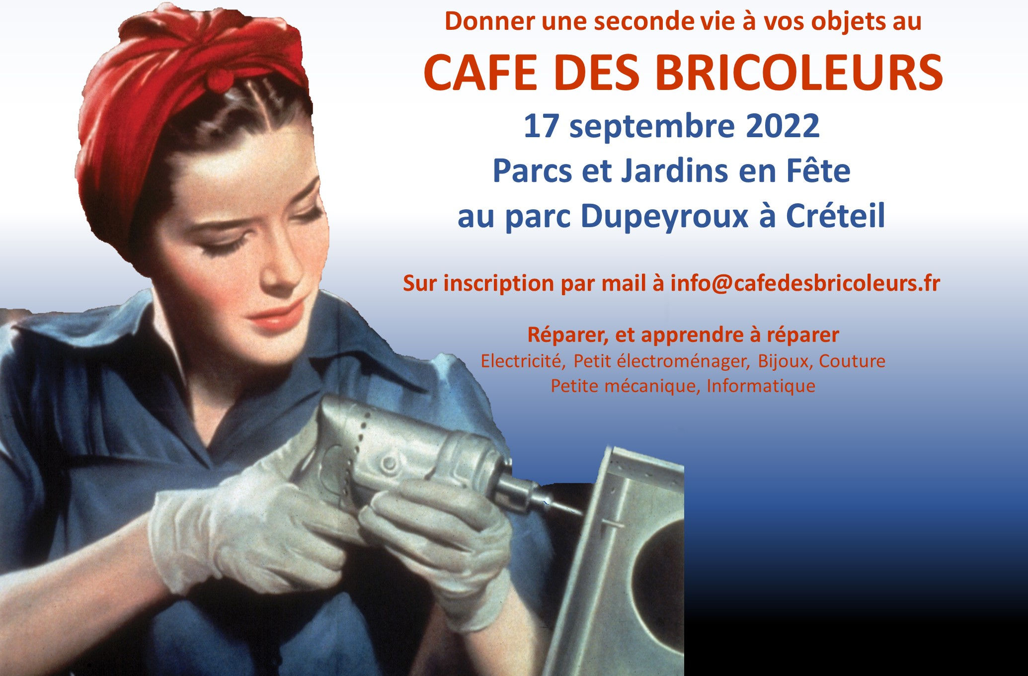 Atelier de réparation à Créteil le 17 septembre 2022